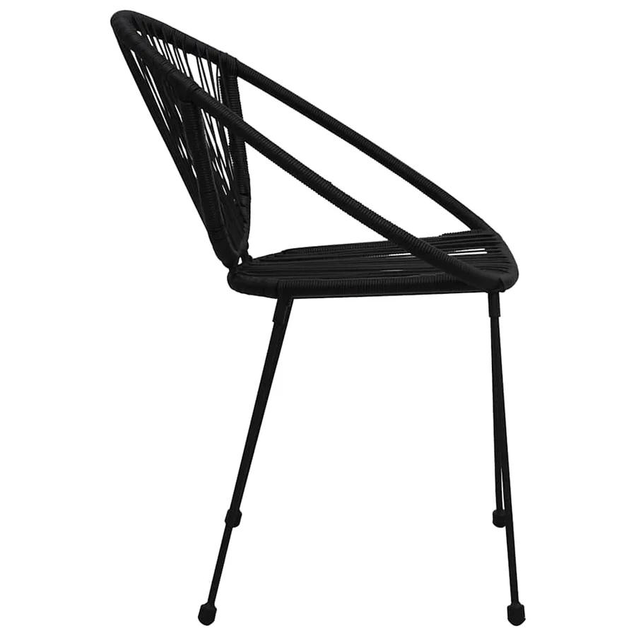 Ensemble à manger d'extérieur 5 pcs Rotin PVC Noir - 6