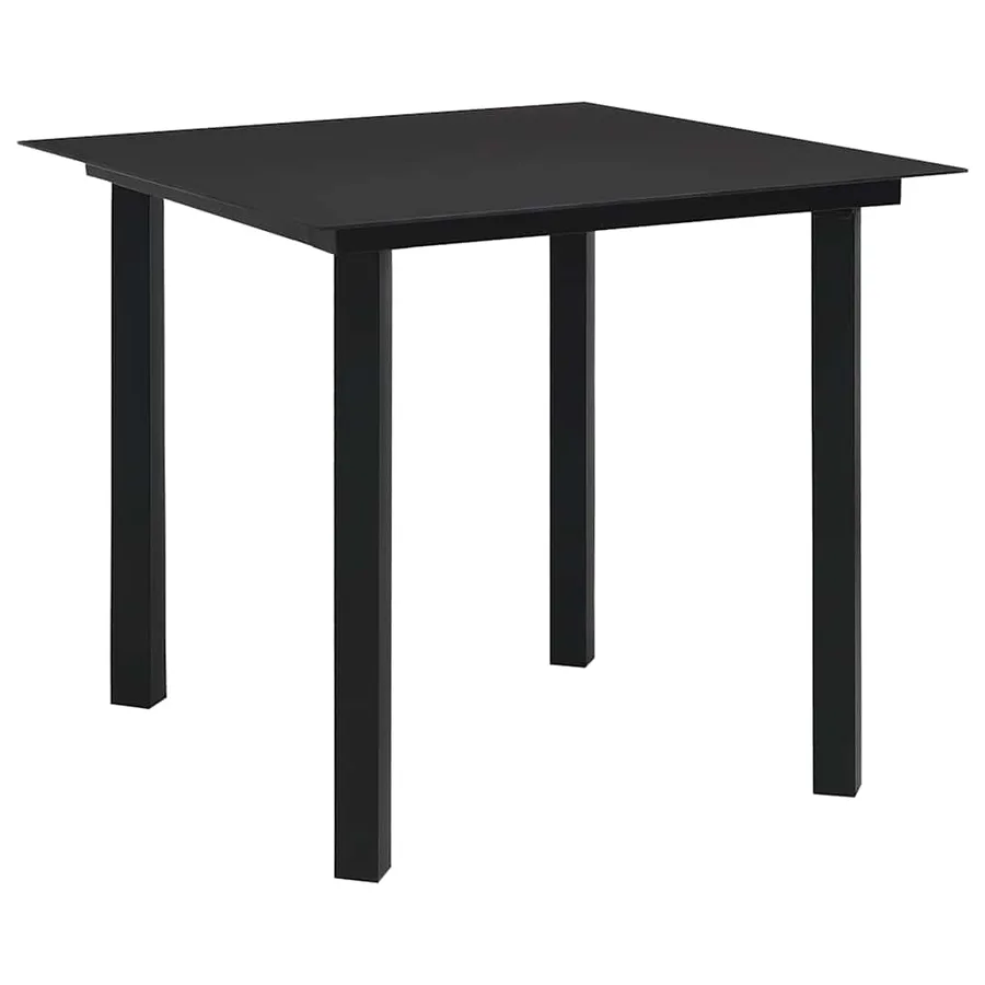Ensemble à manger d'extérieur 5 pcs Rotin PVC Noir - 9