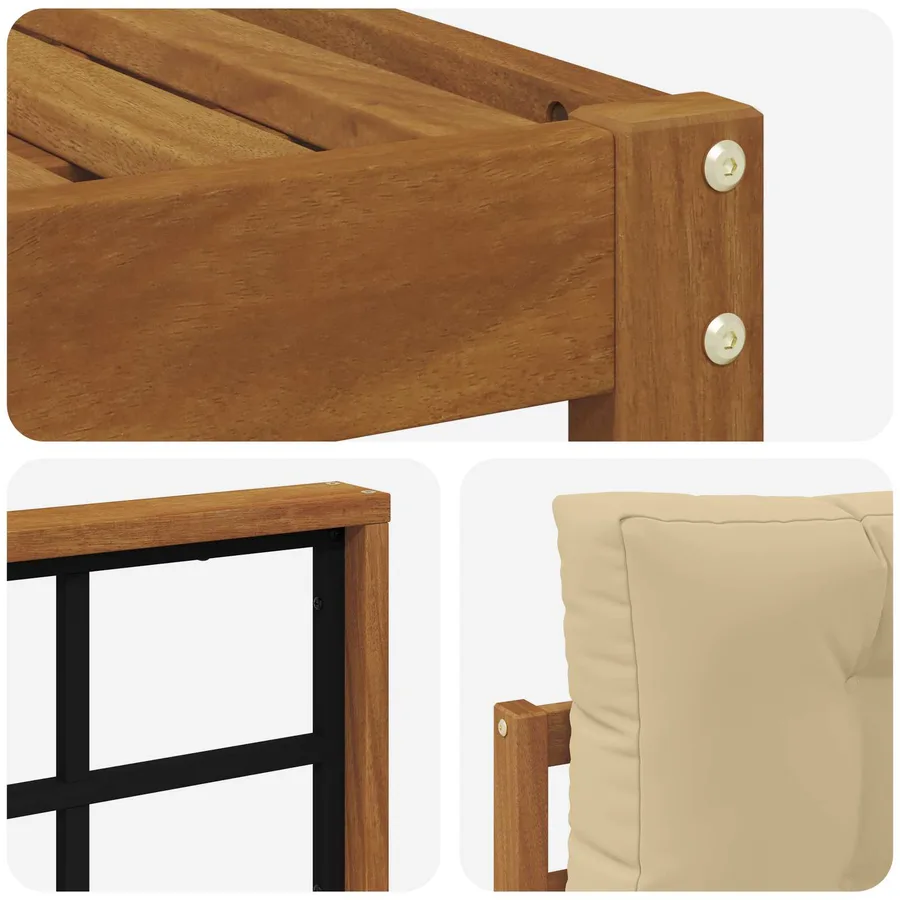 Ensemble de canapés d'extérieur 11 pcs Naturel et Beige - 7