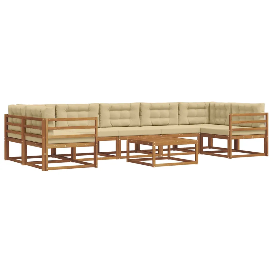 Ensemble de canapés d'extérieur 8 pcs Naturel et Beige - 2