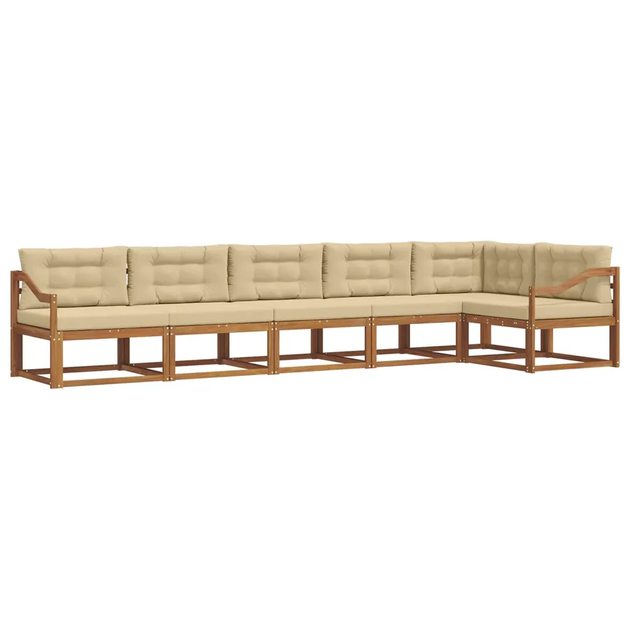 Ensemble de canapés d'extérieur 6 pcs Naturel et Beige - 2