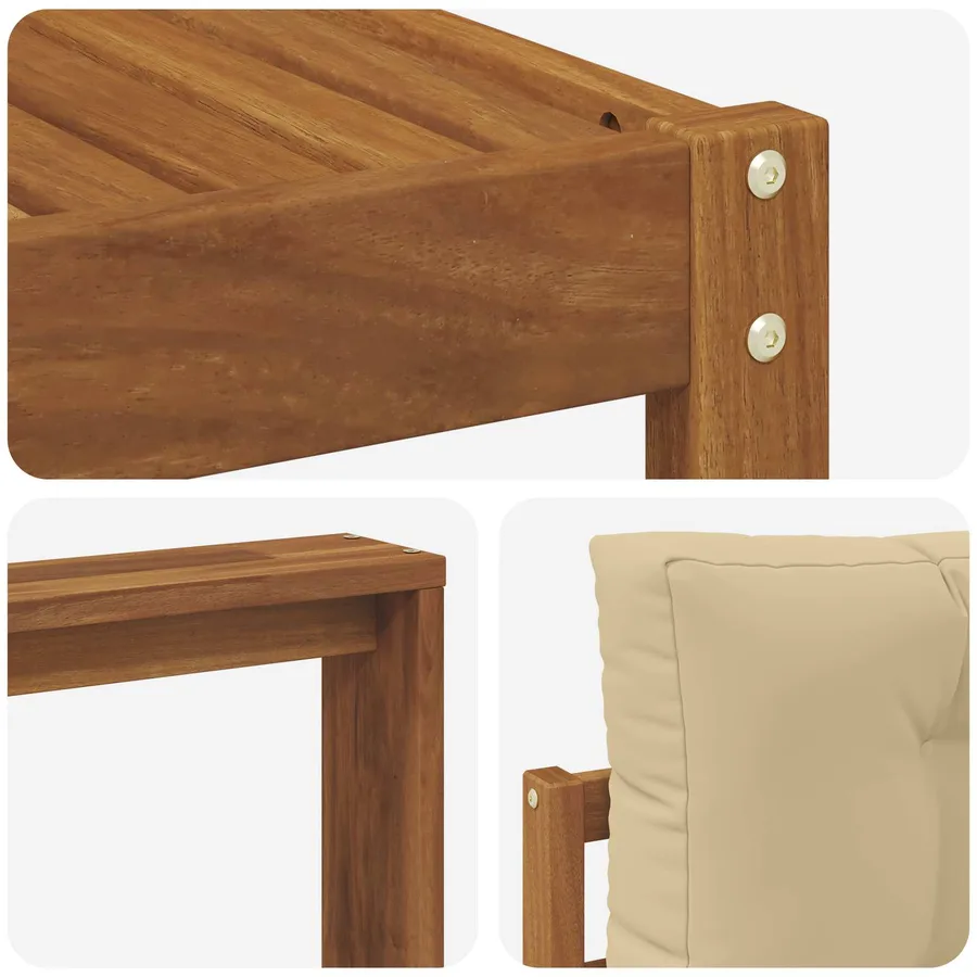 Ensemble de canapés d'extérieur 9 pcs Naturel et Beige - 7