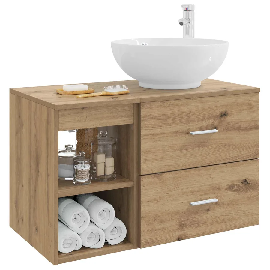 Ensemble de mobilier de salle de bain 2 pc Chêne artisanal - 3