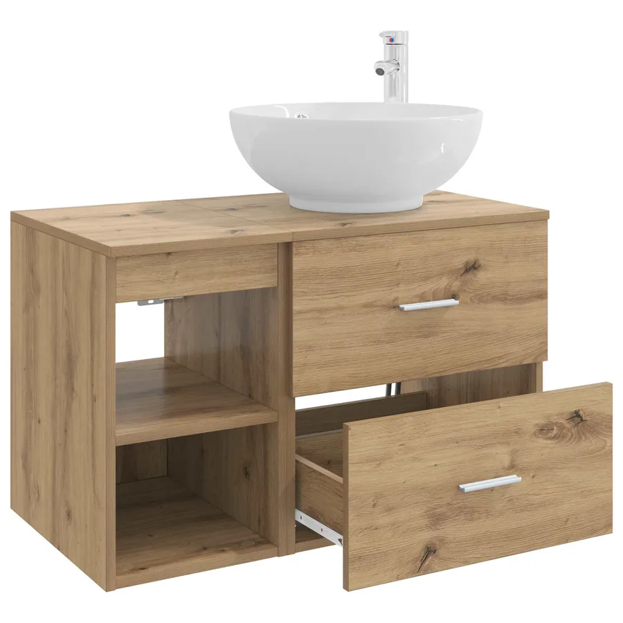 Ensemble de mobilier de salle de bain 2 pc Chêne artisanal - 4