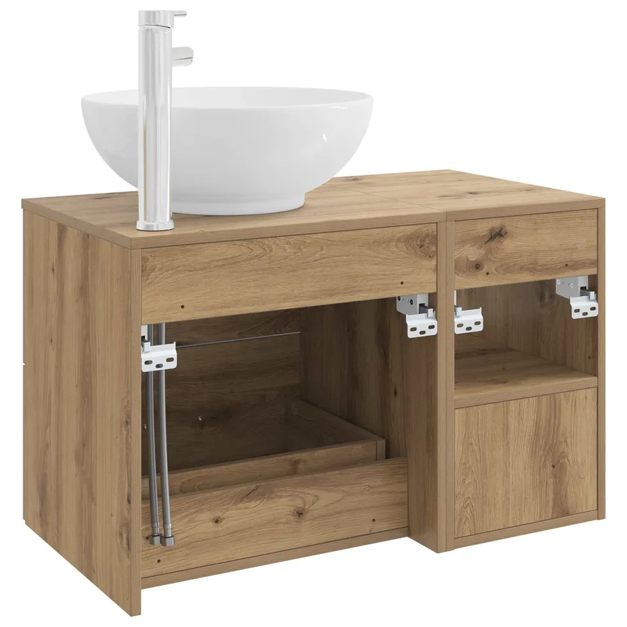 Ensemble de mobilier de salle de bain 2 pc Chêne artisanal - 6