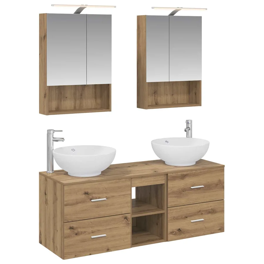Ensemble de mobilier de salle de bain 5 pc Chêne artisanal - 2