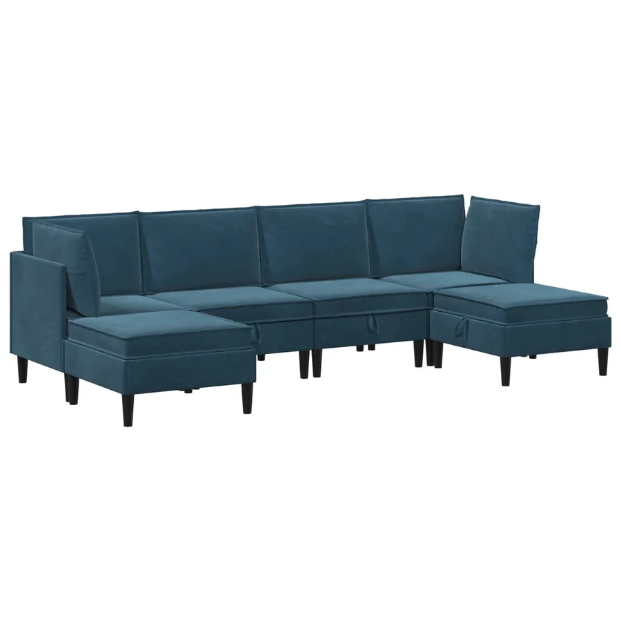 Ensemble de meubles pour le salon 6 pcs Bleu Velours - 2