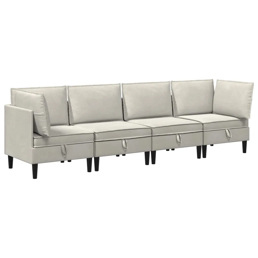 Ensemble de meubles pour le salon 4 pcs Crème Velours - 2