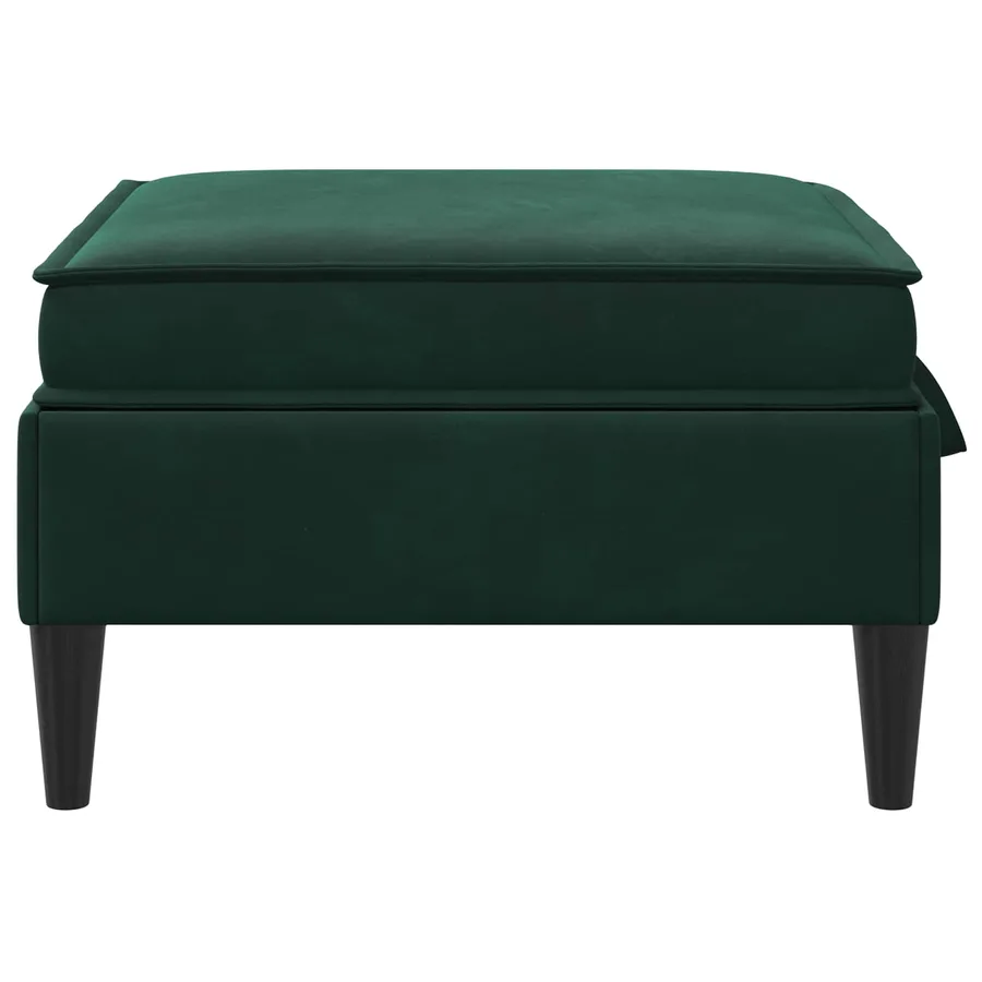 Pouf avec Rangement Vert foncé Velours - 5