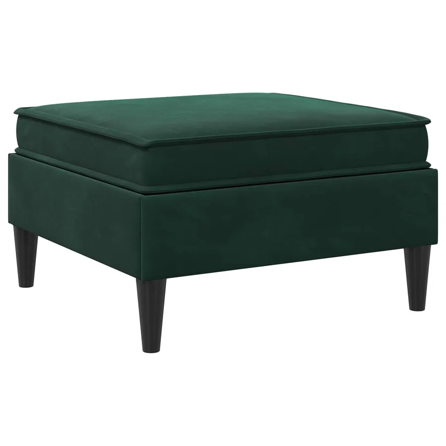 Pouf avec Rangement Vert foncé Velours - 6