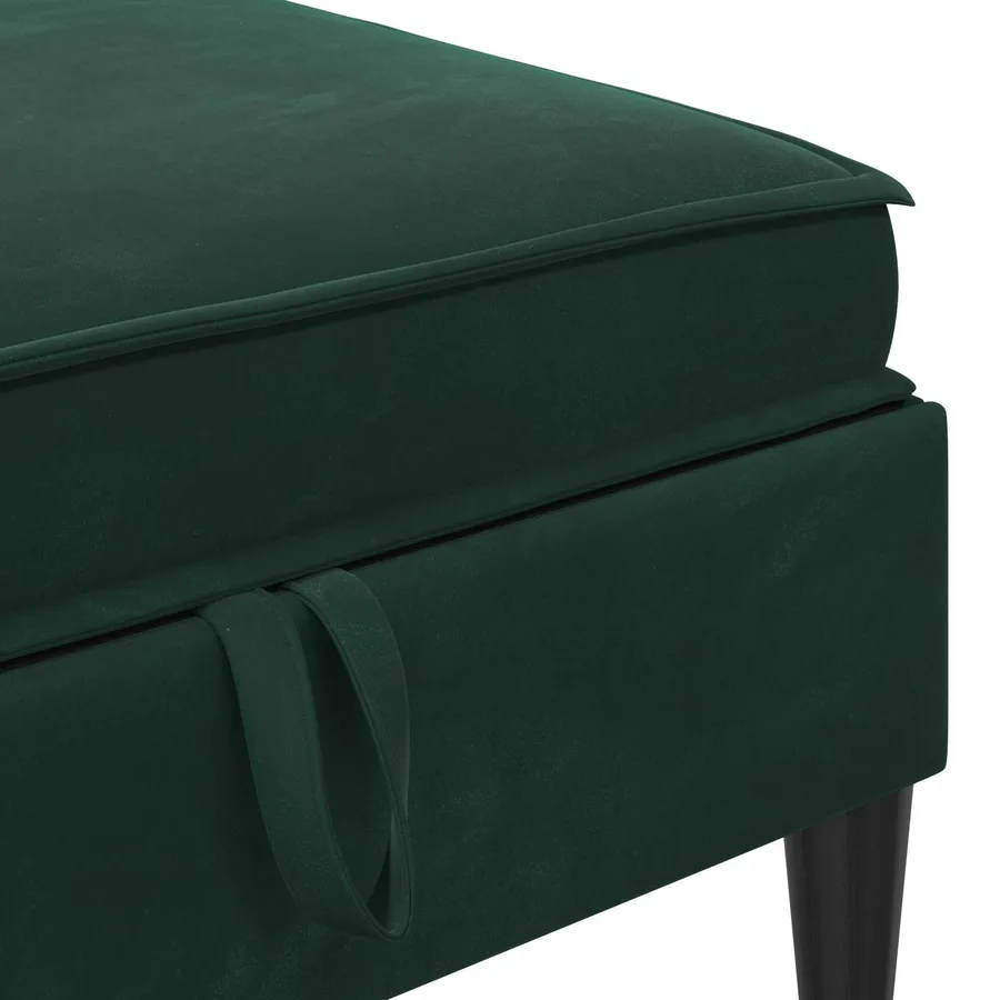 Pouf avec Rangement Vert foncé Velours - 7