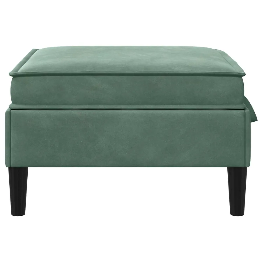 Pouf avec Rangement Vert Mer Velours - 5