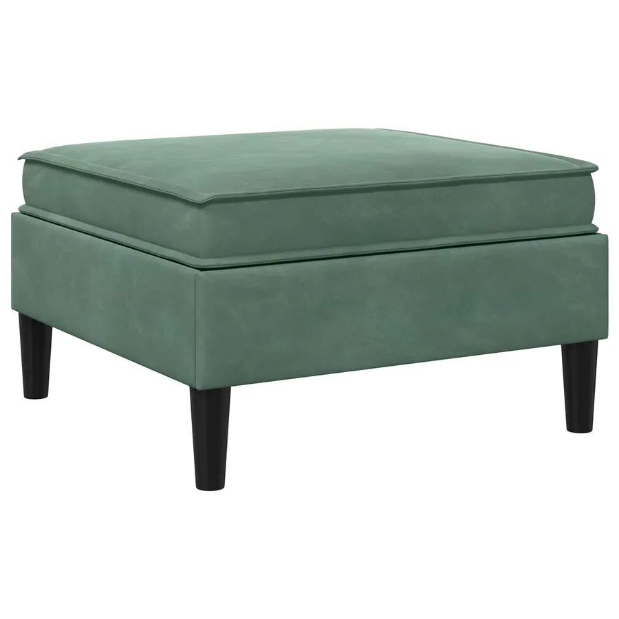 Pouf avec Rangement Vert Mer Velours - 6