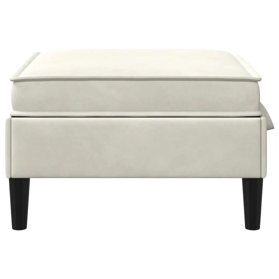Pouf avec Rangement Crème Velours - 5