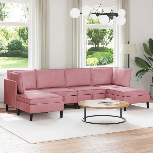 Ensemble de meubles pour le salon 6 pcs Rose Velours