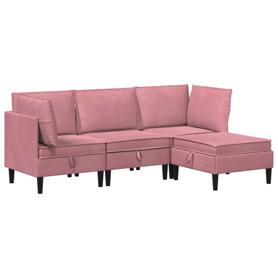 Ensemble de meubles pour le salon 4 pcs Rose Velours - 2