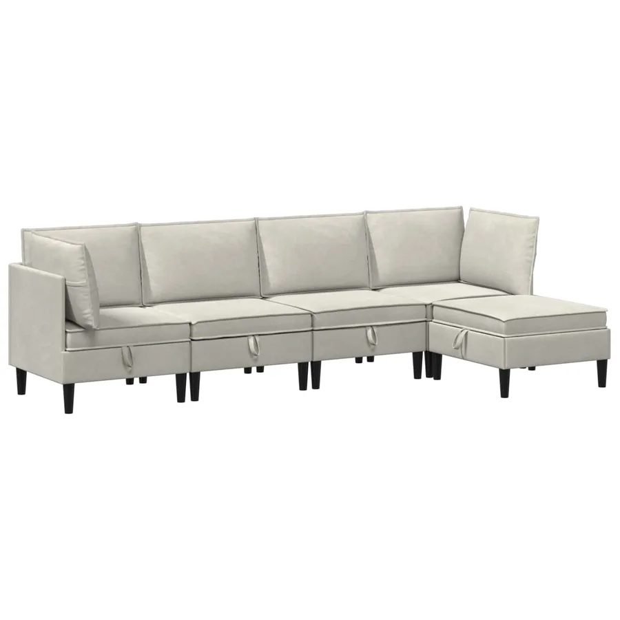Ensemble de meubles pour le salon 5 pcs Crème Velours - 2
