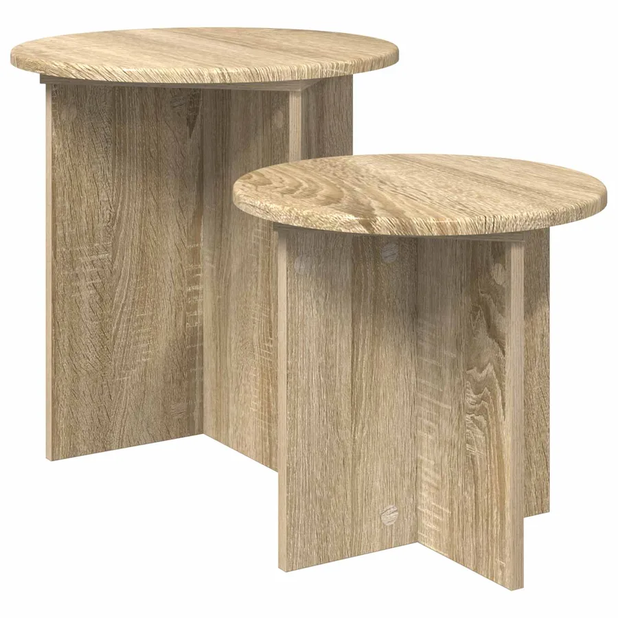 Ensemble de tables d'appoint avec stockage 2 pcs Chêne Sonoma - 2