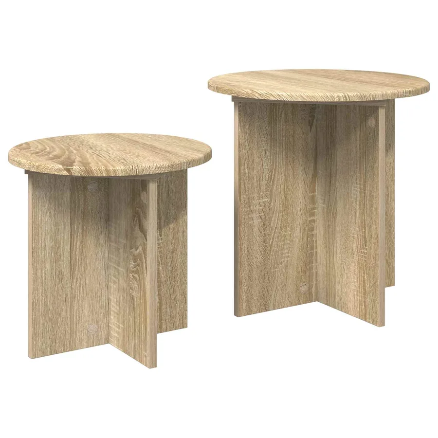 Ensemble de tables d'appoint avec stockage 2 pcs Chêne Sonoma - 5