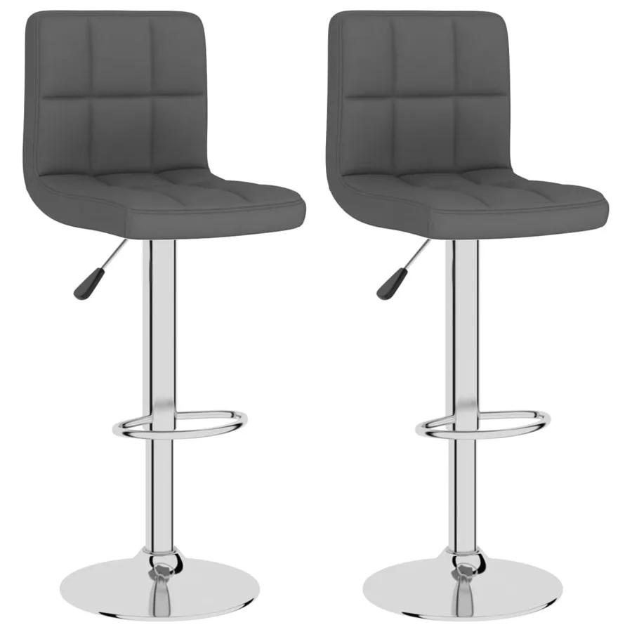 Tabourets de bar lot de 2 gris foncé tissu - 2