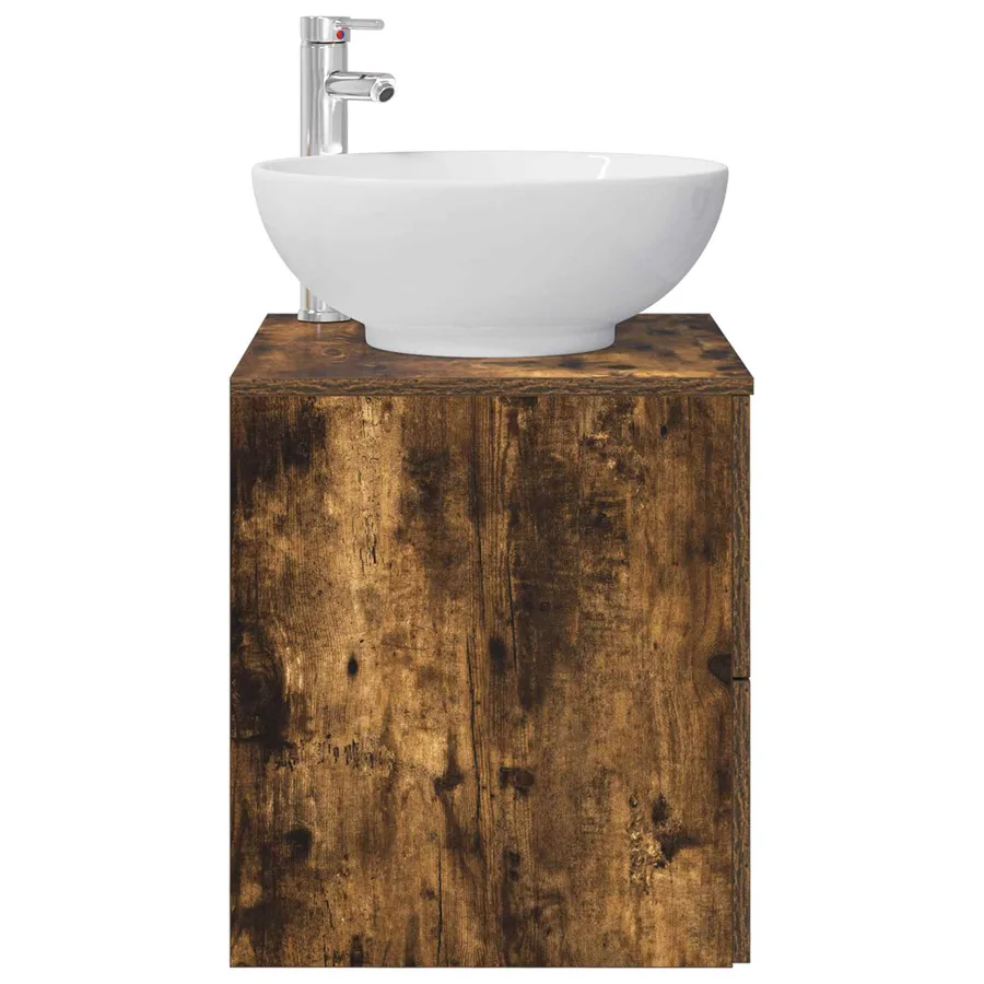 Vanité de lavabo mural Chêne fumé 49,5 x 44,5 x 66,5 cm - 4