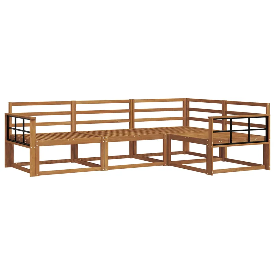 Ensemble de canapés d'extérieur 4 pcs Naturel - 2