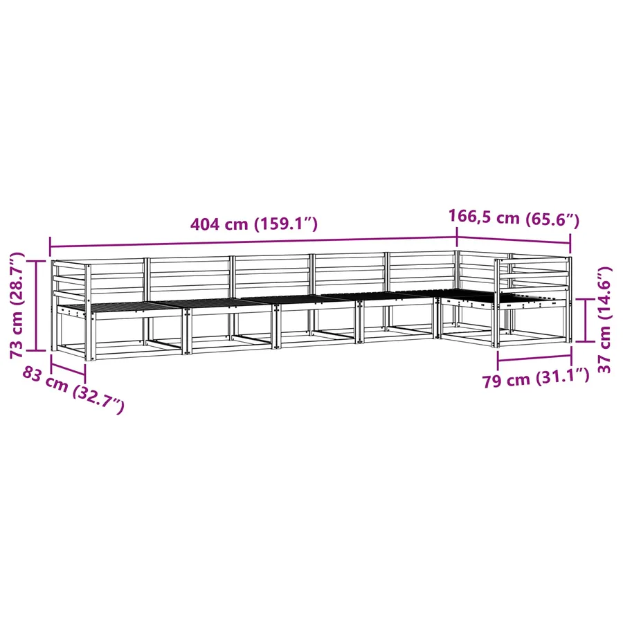 Ensemble de canapés d'extérieur 6 pcs Naturel - 7