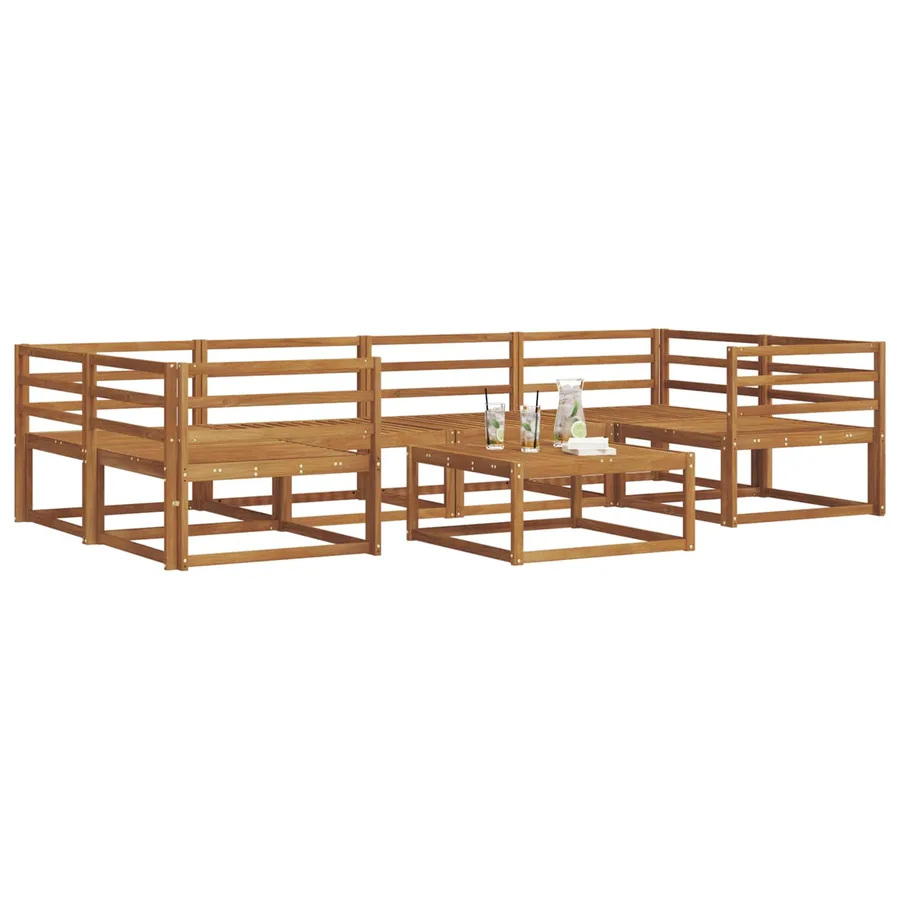Ensemble de canapés d'extérieur 7 pcs Naturel - 3