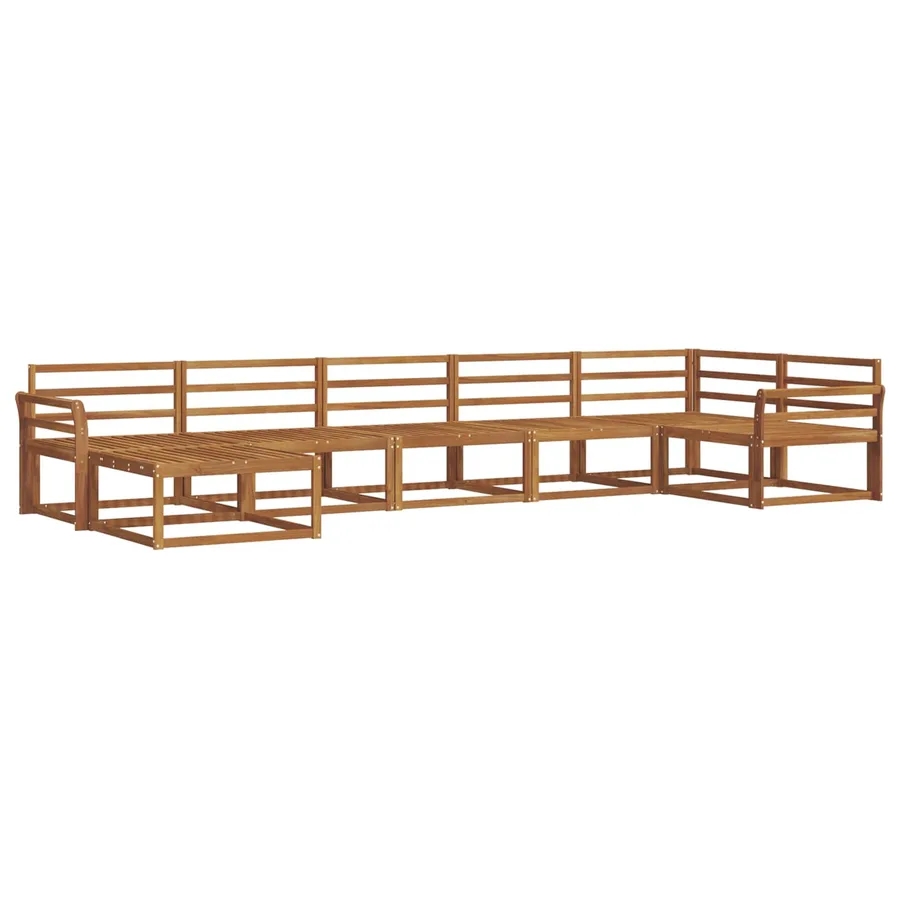Ensemble de canapés d'extérieur 7 pcs Naturel - 2
