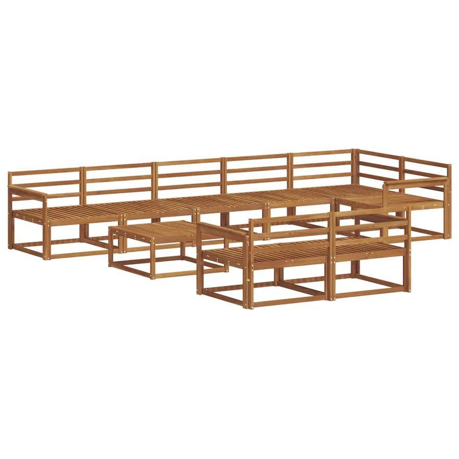 Ensemble de canapés d'extérieur 9 pcs Naturel - 2