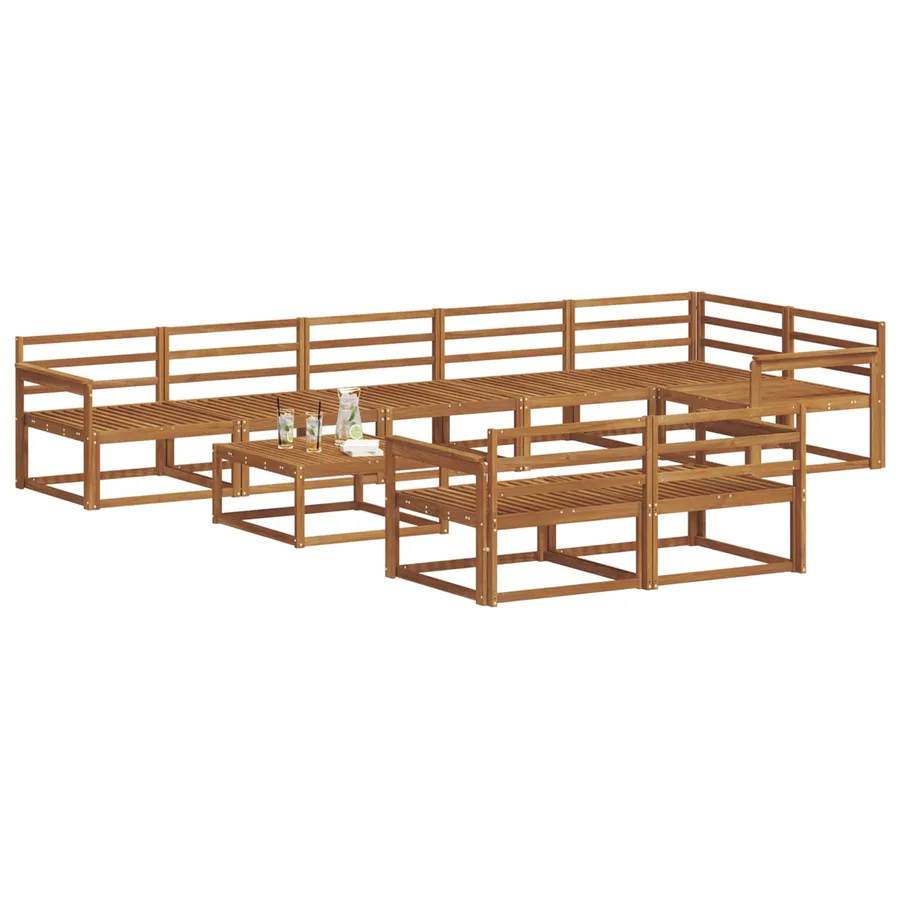 Ensemble de canapés d'extérieur 9 pcs Naturel - 3
