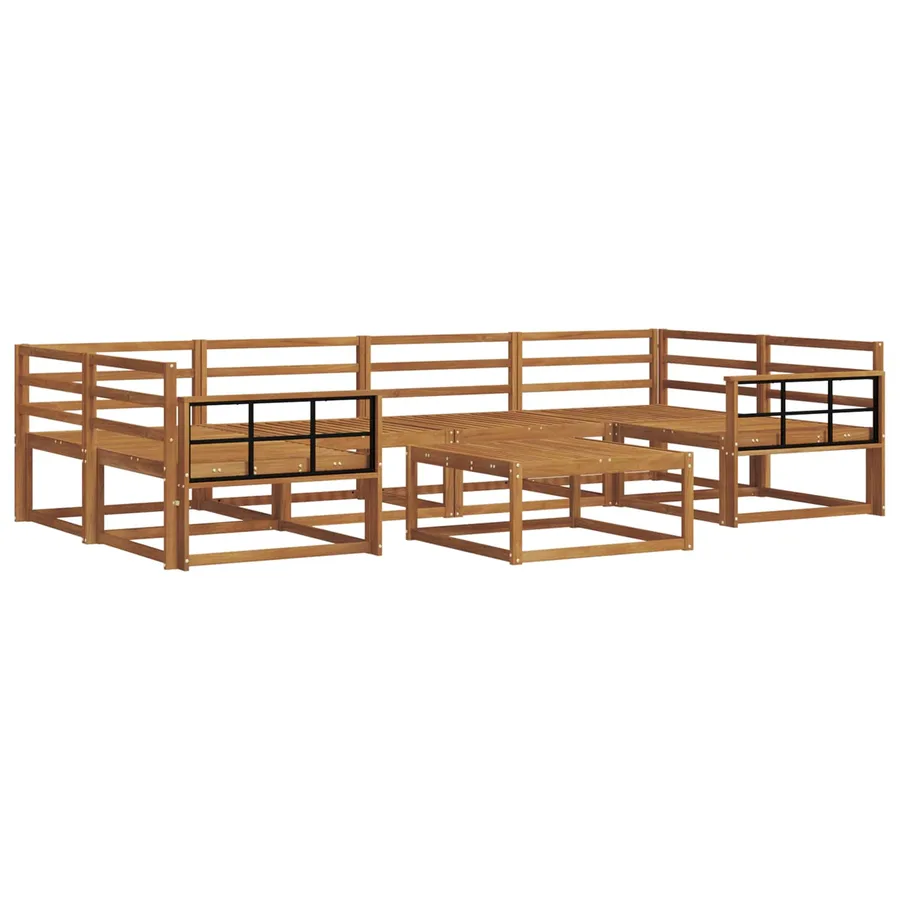 Ensemble de canapés d'extérieur 7 pcs Naturel - 2