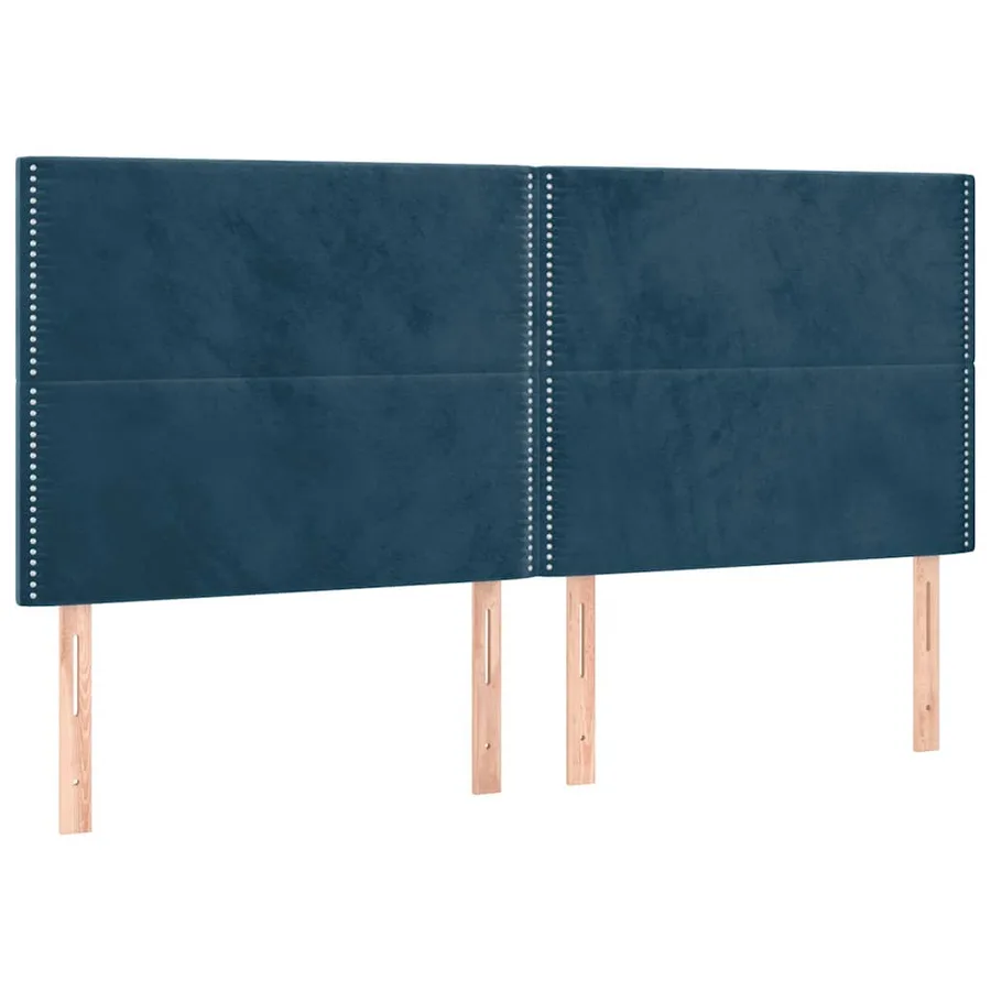 Cadre de lit sans matelas bleu foncé 200x200 cm velours - 9