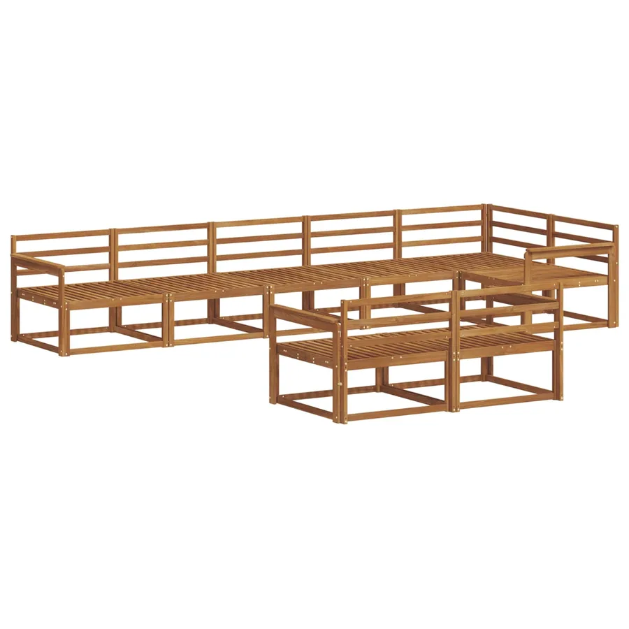 Ensemble de canapés d'extérieur 8 pc Naturel - 2