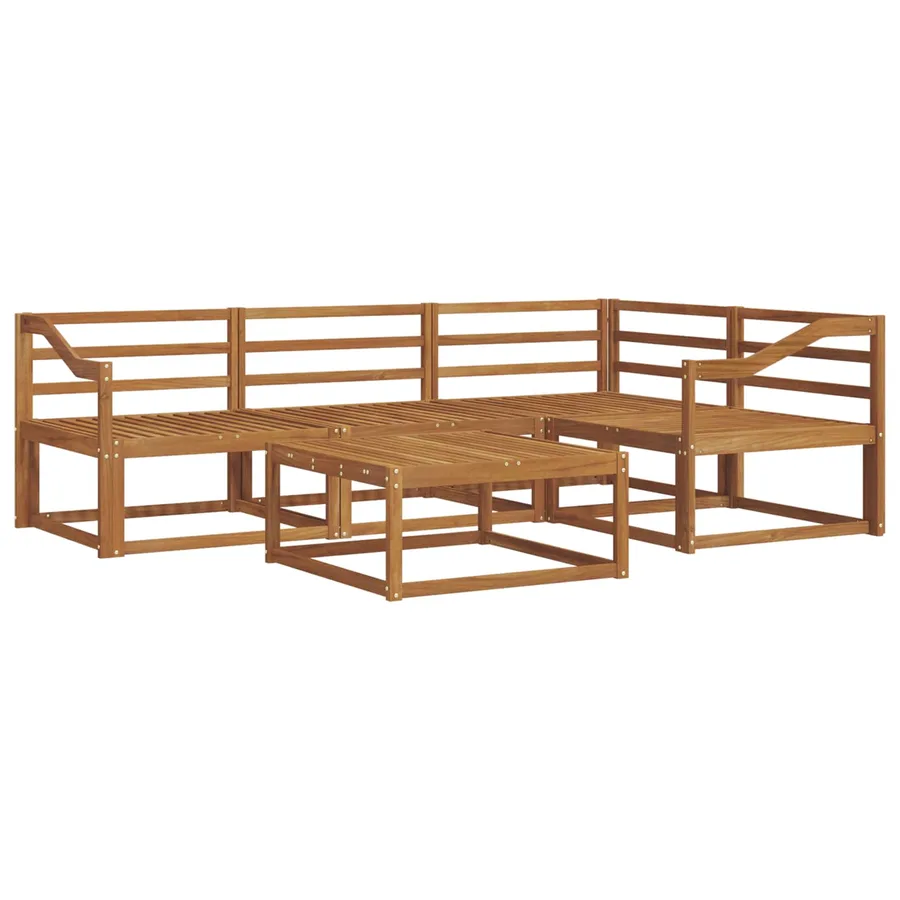 Ensemble de canapés d'extérieur 5 pcs Naturel - 2