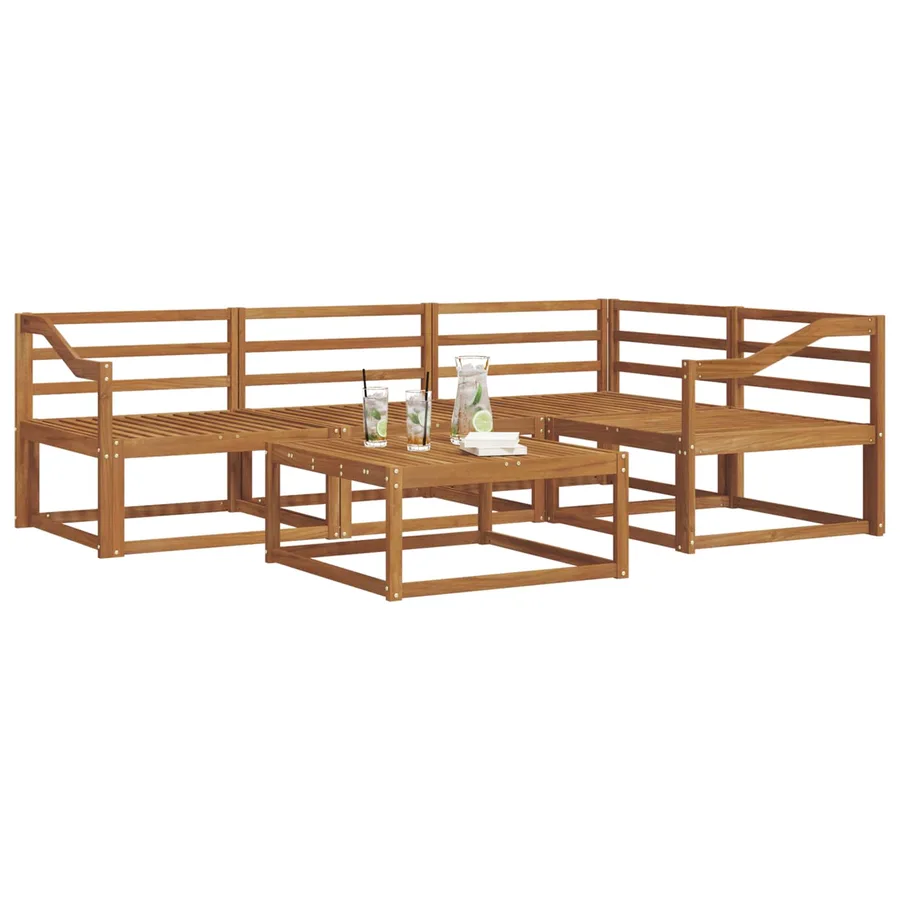 Ensemble de canapés d'extérieur 5 pcs Naturel - 3