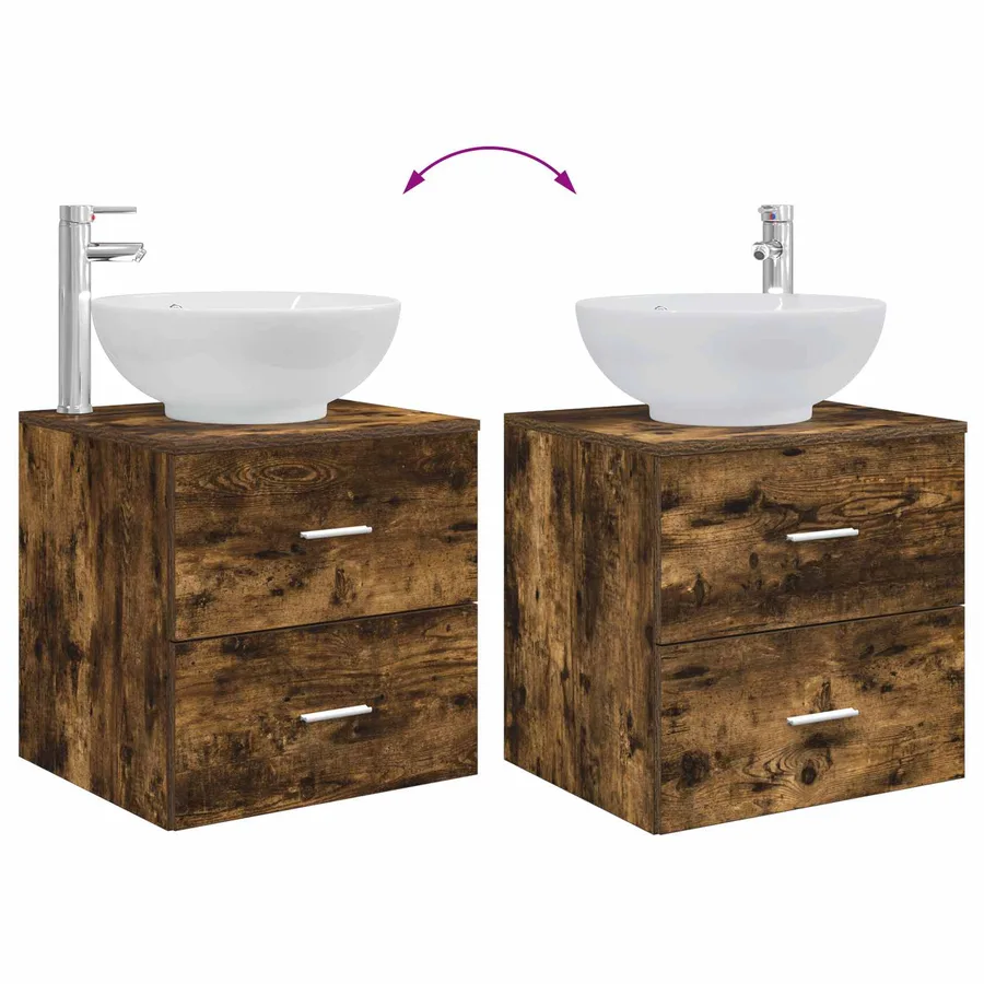 Ensemble de mobilier de salle de bain 4 pcs Chêne fumé - 13