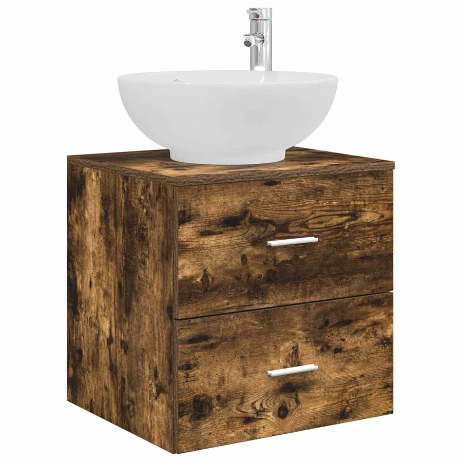 Ensemble de mobilier de salle de bain 4 pcs Chêne fumé - 5