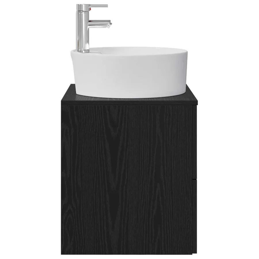 Vanité de lavabo mural Chêne noir 49,5 x 44,5 x 65 cm - 4