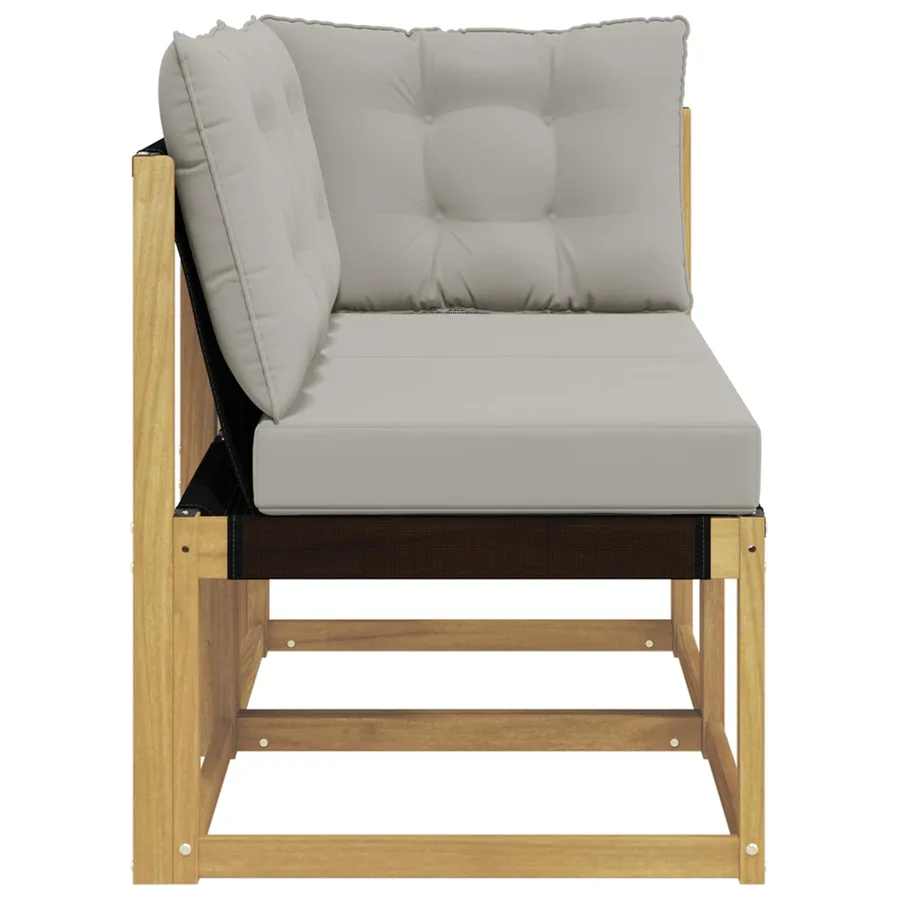 Canapé d’extérieur milieu et coin avec coussin 2 Pièce Blanc - 6