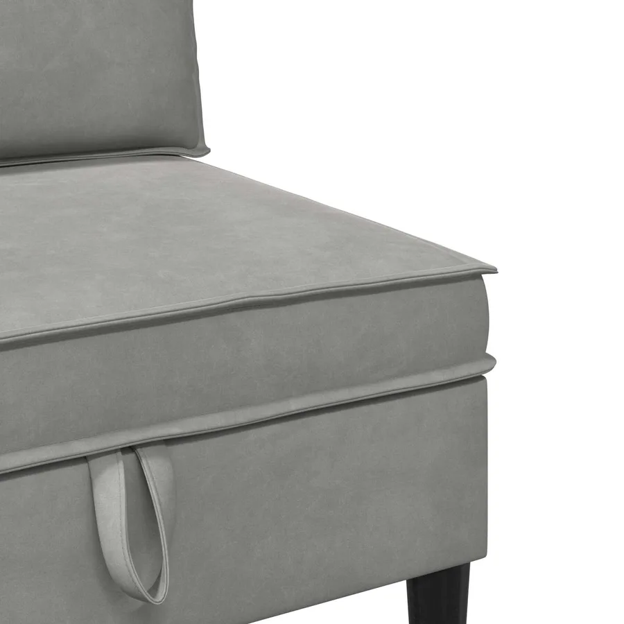 Ensemble de meubles pour le salon 4 pcs Gris clair Velours - 9
