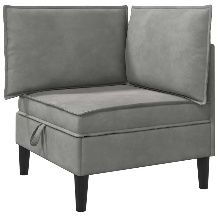 Ensemble de meubles pour le salon 6 pcs Gris clair Velours - 4