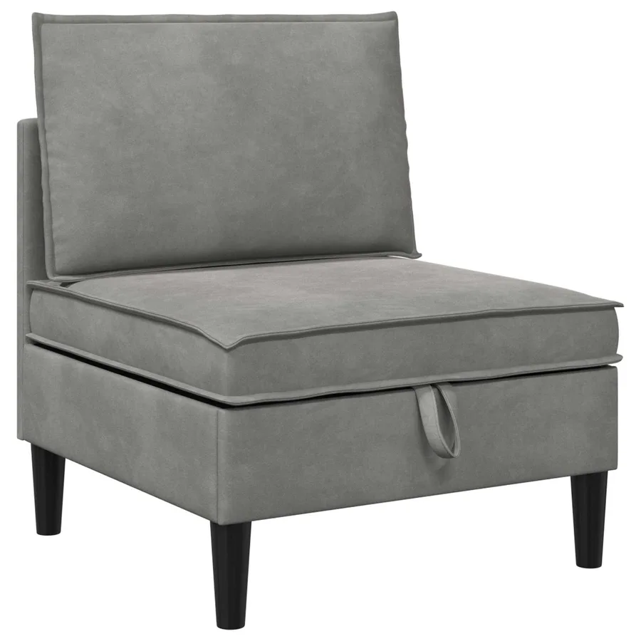 Ensemble de meubles pour le salon 6 pcs Gris clair Velours - 5