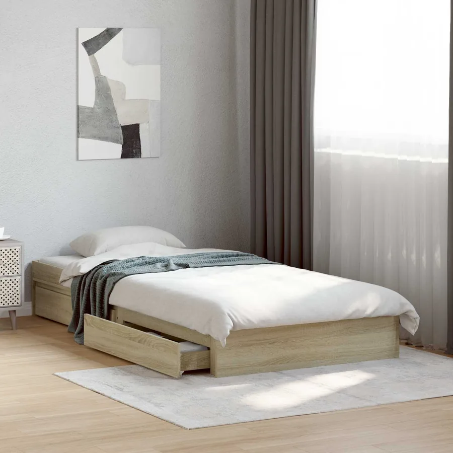 Cadre de lit avec rangement Chêne Sonoma 80 x 200 cm