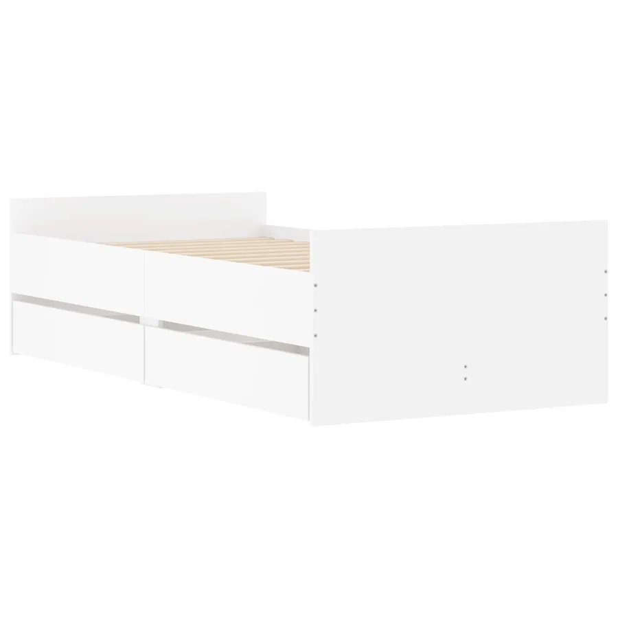 Cadre de lit avec rangement Blanc 80 x 200 cm Bois d'ingénierie - 3