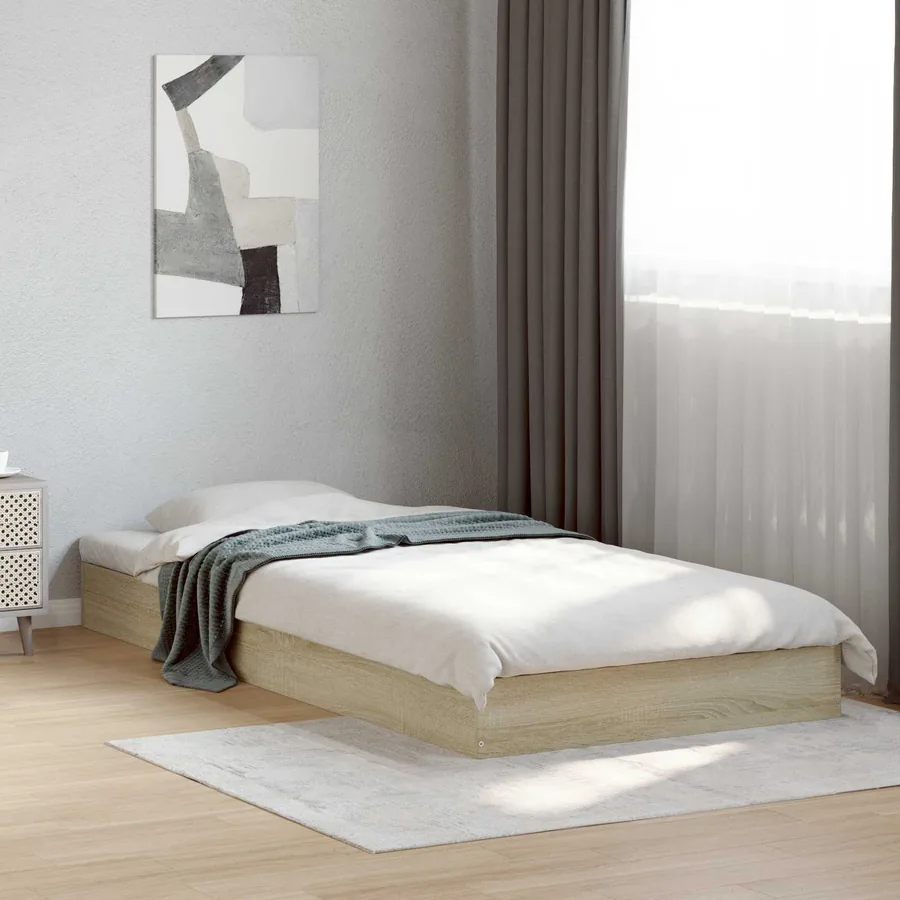 Cadre de lit au sol Chêne Sonoma 80 x 200 cm Bois d'ingénierie