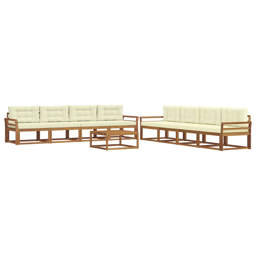 Ensemble de canapés d'extérieur 9 pcs Naturel et Crème - 2