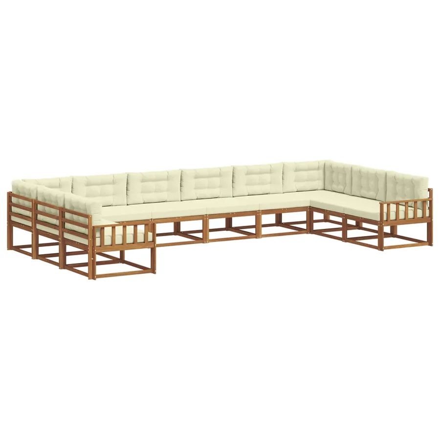 Ensemble de canapés d'extérieur 10 pcs Naturel et Crème - 2