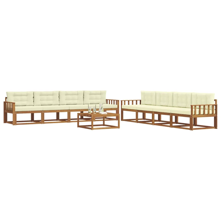 Ensemble de canapés d'extérieur 9 pcs Naturel et Crème - 2