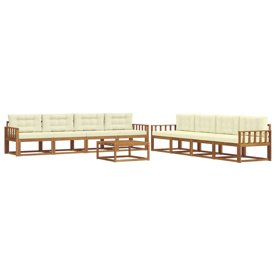 Ensemble de canapés d'extérieur 9 pcs Naturel et Crème - 3